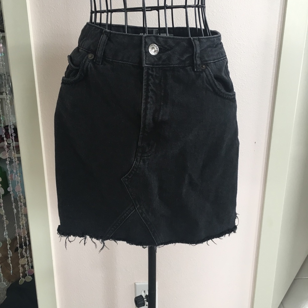 Topshop Black Denim Skirt